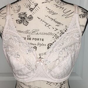 Wonderbra 34DD Cream Lace Underwire Bra Scalloped Trim Unpadded Neutral